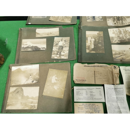 172 - A quantity of ephemera all relating to war time service inc national service papers photographs post... 