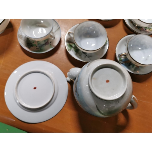 175 - Vintage Satsuma fine china tea set, inc two teapots