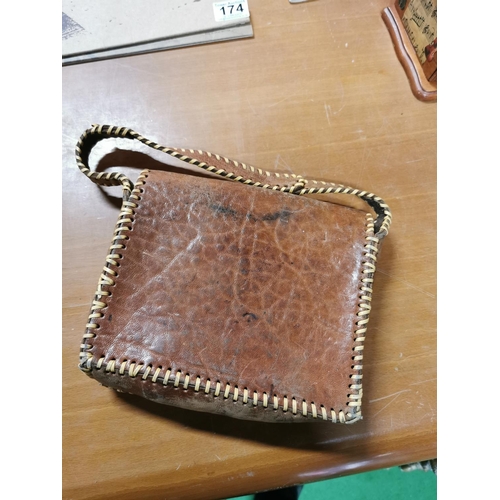 176 - Good quality leather stitched leather bag