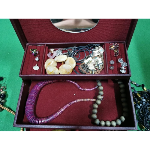 181 - Jewellery box containing a quantity of costume jewellery