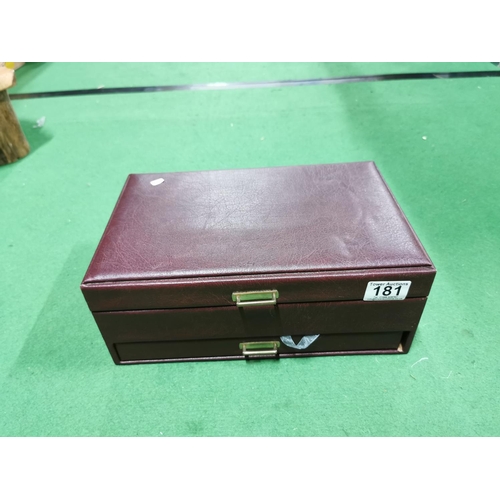 181 - Jewellery box containing a quantity of costume jewellery