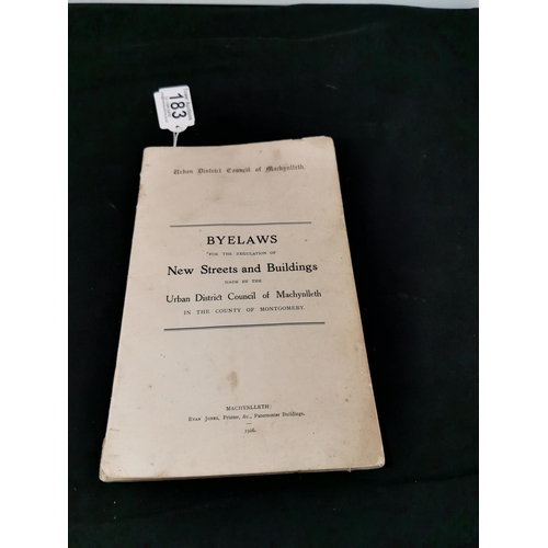 183 - Rare book of byelaws made by the Council of Machynlleth 1926 with some interesting and unusual laws ... 