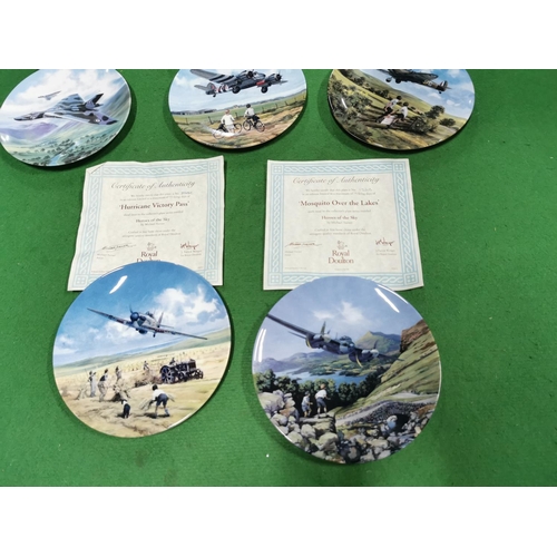 189 - Eight collectable limited edition picture plates of military aircraft by Royal Doulton all with C.O.... 