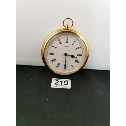 219 - Large oversized Seiko pocket watch possibly and old shop display piece diameter of 10cm excluding ri... 