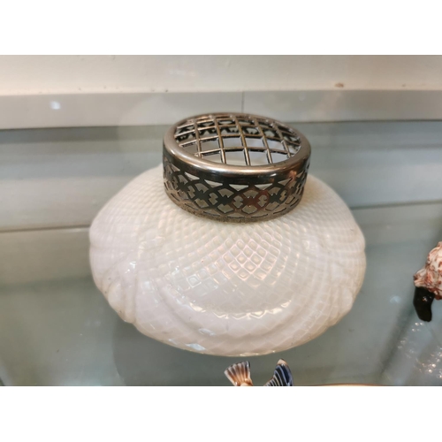 232 - Quantity of collectables inc wade whimsy's a porcelain finger head, a tested as silver coffee bean p... 