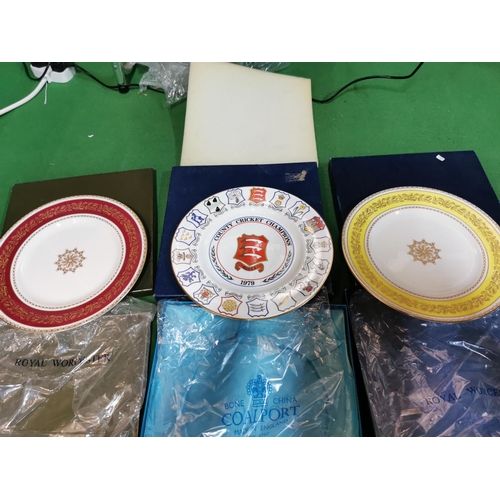 235 - Three boxed collectable plates inc two limited edition employee service plates by Royal Worcester an... 