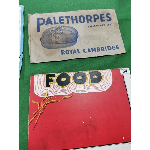 54 - Quantity of vintage posters from a shop clearance inc a kings nave recruitment poster, Pale Thorpe's... 