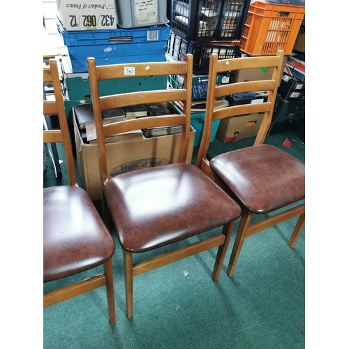 540 - 4 vintage dining chairs with clean vinyl seats