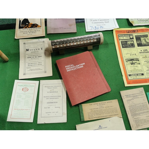 58 - Two boxes full of ephemera cleared from a post office inc quantity of post office items, quantity of... 