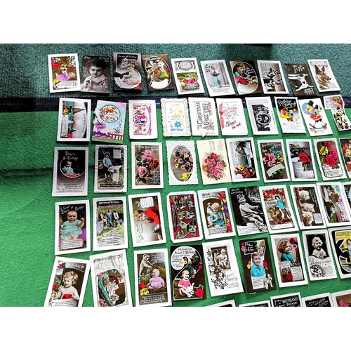 62 - Large quantity of 91 in total of various colourful vintage greeting and birthday cards