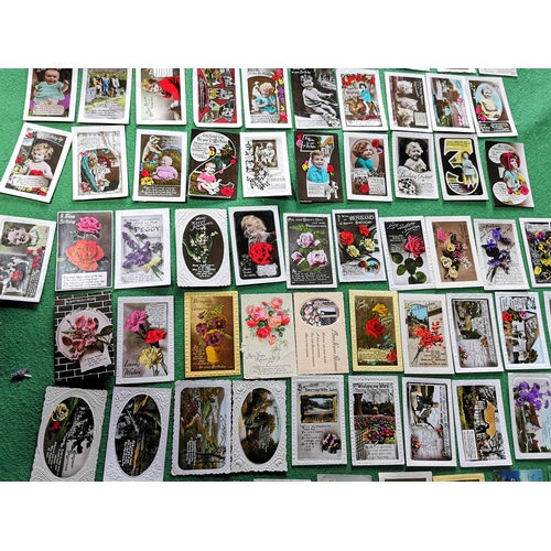 62 - Large quantity of 91 in total of various colourful vintage greeting and birthday cards