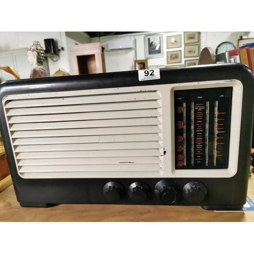 92 - Ferranti 146 Bakelite 3 band valve radio 1946