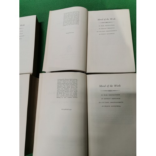 131 - Complete set of 6 first edition volumes Winston Churchill second world war with an oak book trough