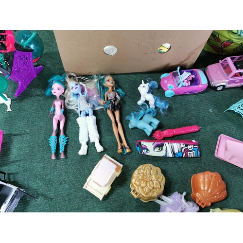 15 - Box full of toys mostly Monster High dolls and accessories