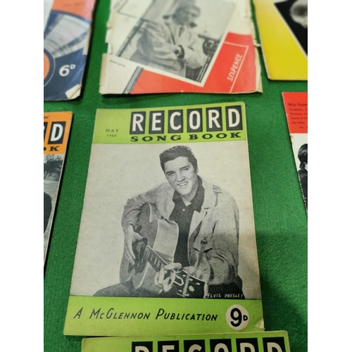 48 - Quantity of 11 vintage Record song books inc an Elvis one and a scrapbook