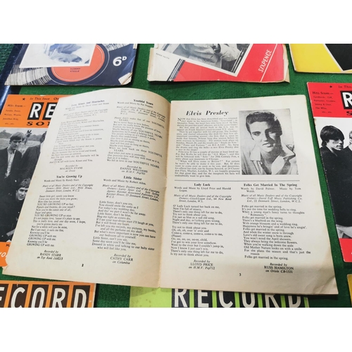 48 - Quantity of 11 vintage Record song books inc an Elvis one and a scrapbook