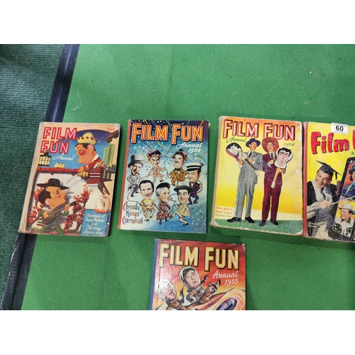 60 - 5 vintage 1940's 1950's Film Fun annuals