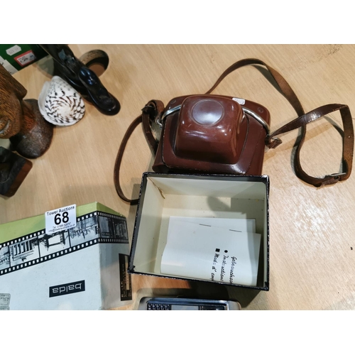 68 - Boxed Baldessa R/LK camera  with accessories and its original case