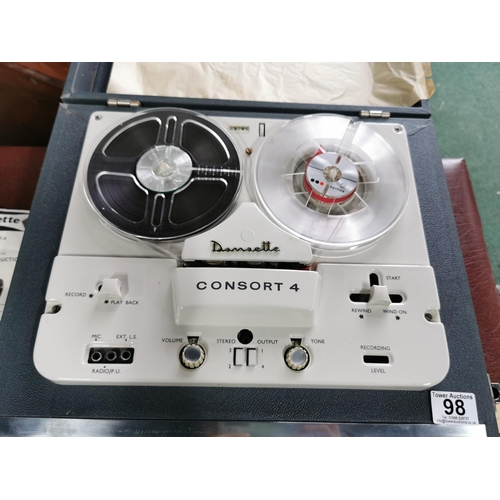 98 - Dansette Consort 4  4 track reel to reel tape player recorder in excellent clean condition with its ... 