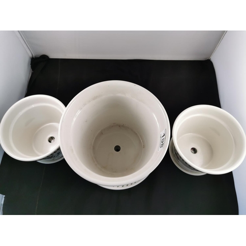 108 - Three Portmeirion Botanic Garden planters with three planter saucers to match