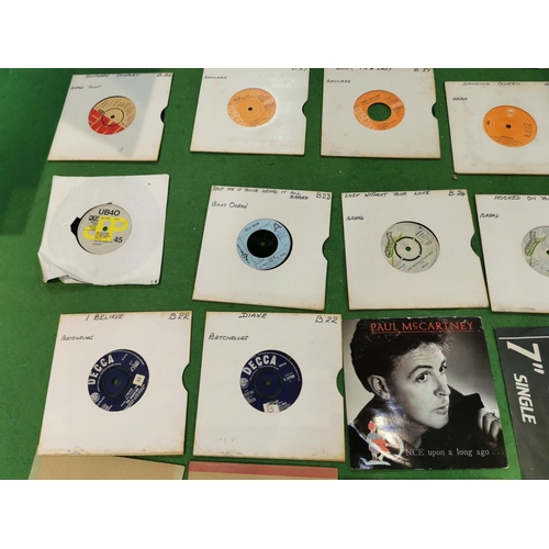 115 - Large job lot of 45 single records inc some good bands,  Elvis Presley, Paul McCartney, Madonna etc ... 