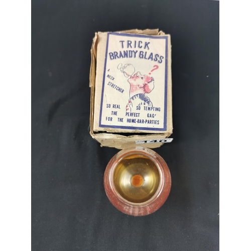 140 - Vintage boxed trick brandy glass