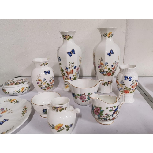 142 - 11 piece Aynsley Cottage Garden and Pembroke china set inc vases lidded pots etc