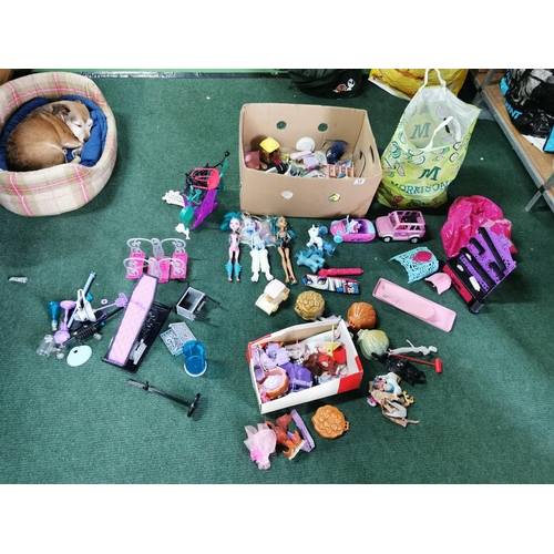 15 - Box full of toys mostly Monster High dolls and accessories