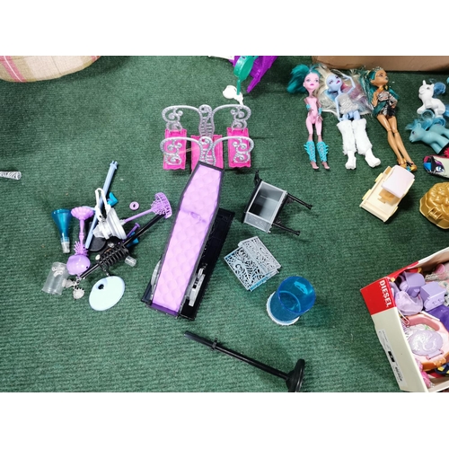 15 - Box full of toys mostly Monster High dolls and accessories