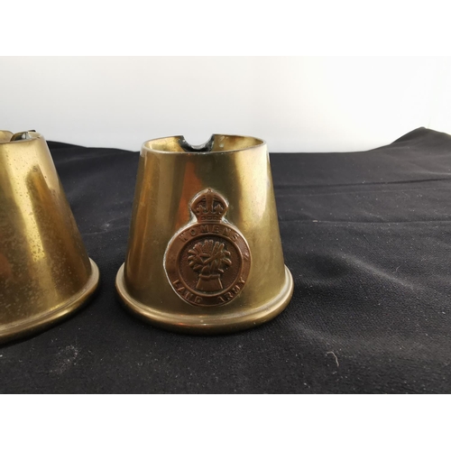 152 - Pair of genuine trench art brass pots