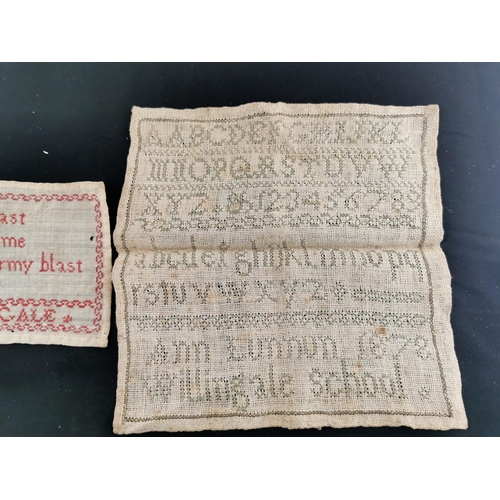 157 - Three antique needlework sampler dated 1911, another date 1878