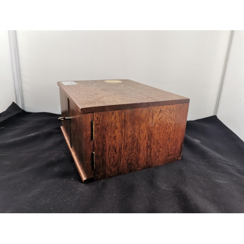 175 - Vintage solid Mahogany coin display case cabinet with 8 slide out drawers for various sizes of coins... 