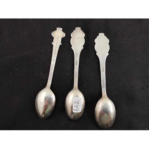 195 - Three Swiss Rolex Buchere Interlaken collectable spoons