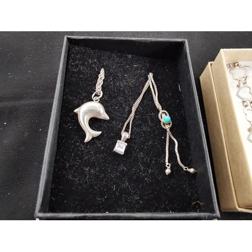 197 - Quantity of 925 silver jewellery inc three necklaces, three bracelets and a ring size L