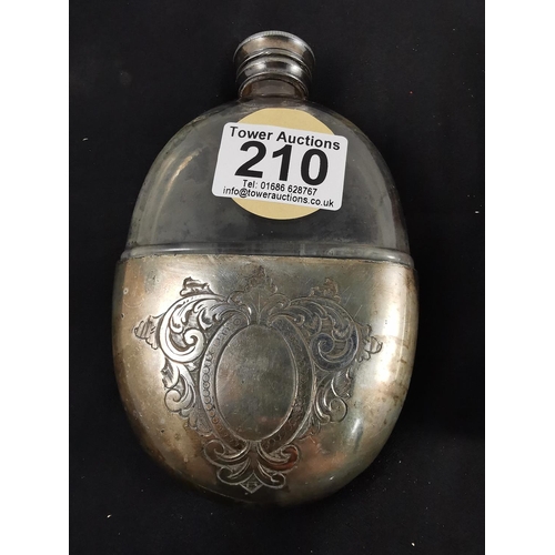 210 - Two antique plated hip flasks