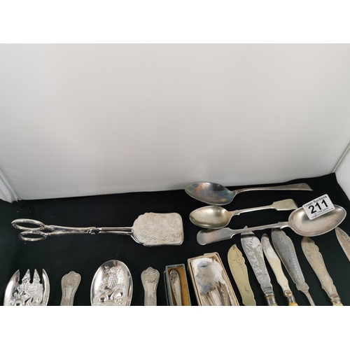 211 - Large quantity of various good quality vintage plated cutlery inc 4 piece berry serving set boxed te... 