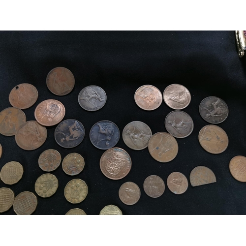 232 - Large quantity of various British coins inc a threepence set 50p coins bun pennies etc