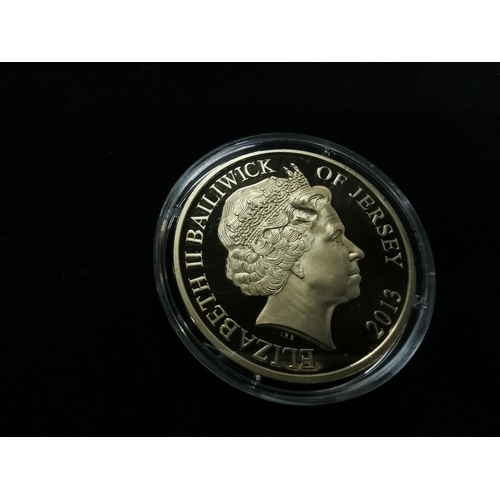 234 - Queen Elizabeth coronation gold plated 50 pence coin 2013 Bailiwick of Jersey with a portrait of Que... 