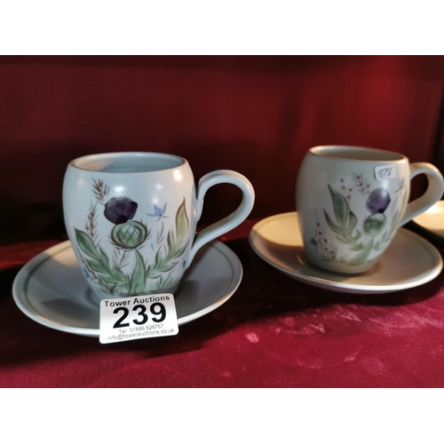 239 - 20 piece Buchan Scottish tea set with a hand painted thistle pattern