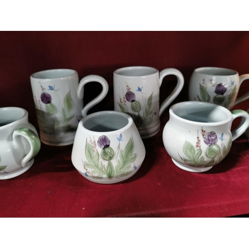 239 - 20 piece Buchan Scottish tea set with a hand painted thistle pattern