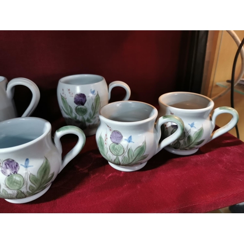 239 - 20 piece Buchan Scottish tea set with a hand painted thistle pattern