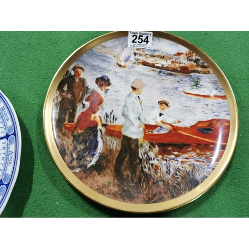 254 - Four collectable plates inc a Royal Copenhagen 1969 plate and a Spode calendar plate etc