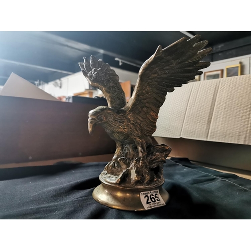 265 - Large solid bronze cast Eagle figure height of 25cm width of 22cm 4.1kg total weight