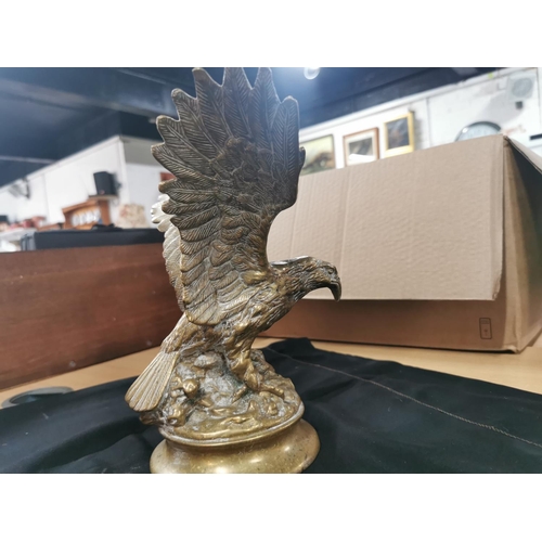 265 - Large solid bronze cast Eagle figure height of 25cm width of 22cm 4.1kg total weight