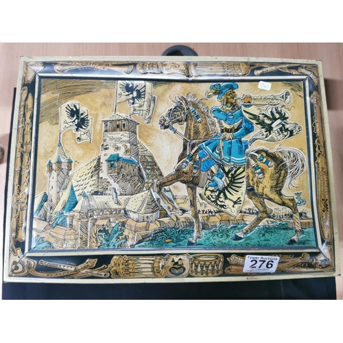 276 - Large ornate metal box by E. Otto Schmidt, height of 17cm, width of 42cm and depth of 30cm