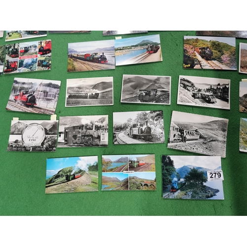 279 - Large quantity of vintage and antique postcards all relating to trains and railways