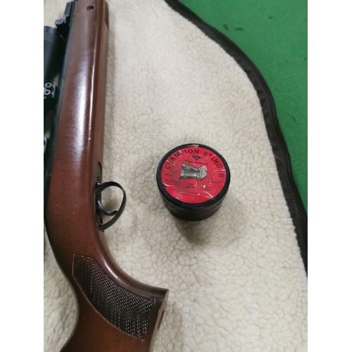 287 - BSA Mercury .22 air rifle with an Richter Optik 4x40 scope in good clean condition with a tin of .22... 