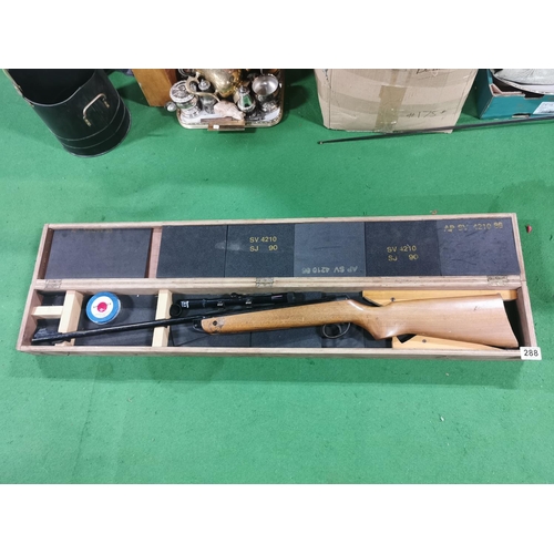 288 - Vintage BSA Meteor .22 air rifle with an Apollo 4x20 scope and a tin of .22 pellets in a good qualit... 