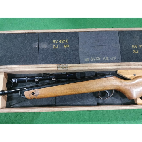 288 - Vintage BSA Meteor .22 air rifle with an Apollo 4x20 scope and a tin of .22 pellets in a good qualit... 