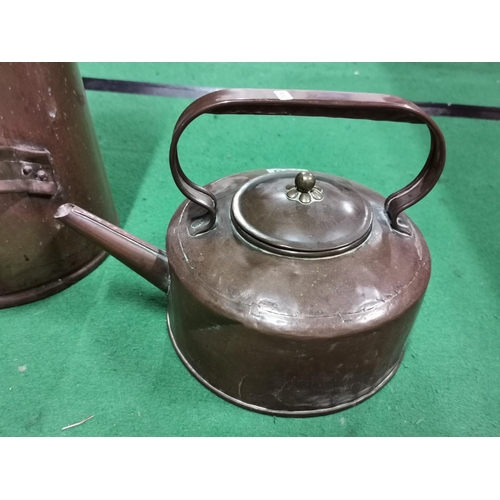 296 - Brass coal scuttle and a copper kettle